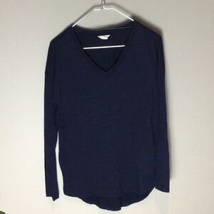 Caslon > Blue V Neck Sweater Small